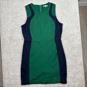 41 Hawthorn Colorblock Sheath Dress Green Navy XL Sleeveless Business Casual